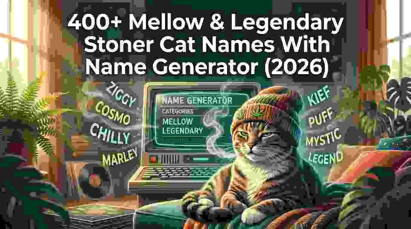 Mellow & Legendary Stoner Cat Names With Name Generator