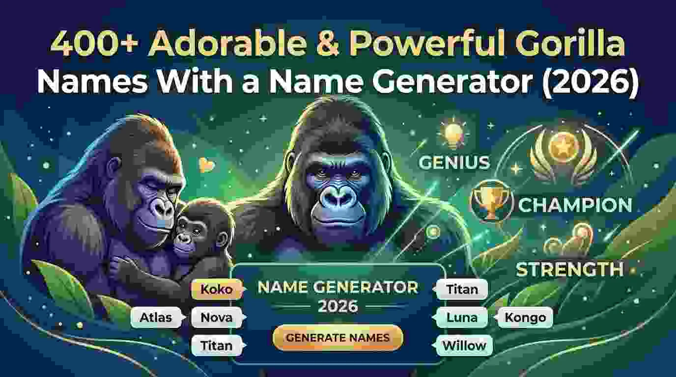 Adorable & Powerful Gorilla Names With a Name Generator